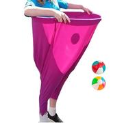 Sack Race Bags, Giant Stretch Race Pants Set, Hopping Game with Bouncy Balls, Party Activity for Lawn Carnival Reunions, Outdoor Playground Fun for School Festival Birthday Events, Pink