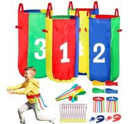 Sack Race - Outdoor Games - Egg Spoon Game 3 Legged Relay Race for Birthday Festival Lawn Field Day Yard Adults Kids Activities Family Gatherings