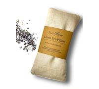 Sacksy Thyme Almohada de lino orgánico para ojos, lavanda y linaza para relajación, yoga, alivio del estrés, almohadilla térmica para microondas y compresa fría, fabricada en Estados Unidos, regalos