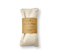 SacksyThyme - Almohada de lino orgánico para los ojos de linaza y lavanda, yoga, alivio del estrés, senos nasales, migraña, almohadilla térmica de microondas y compresas frías, fabricada en Estados Unidos (beige (sin SCENTE))