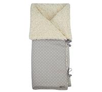 Saco Arrullo para Bebés - Convertible en mantita - Relleno Extraíble - 95 x 72 cm - Mantiene el Calor - Normandie Estrellas Gris - Hecho en España - Nenel