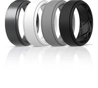 Saco Band Alianzas de boda de silicona para hombre, paquete de 7 / 1 anillo, 11.5 - 12 (21.30mm), Silicona, Sin piedras preciosas