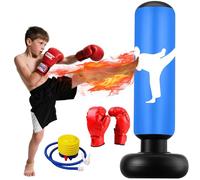 Saco Boxeo Niños, 160cm Sacos de Boxeo de Pie con Guantes y Bomba, Punching Ball para 3 a 12 Años Regalos para Niños Y Niñas, Boxeo en Casa para Practicar, Taekwondo, Karate.