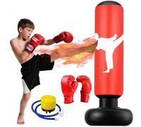 Saco Boxeo Niños, 160cm Sacos de Boxeo de Pie con Guantes y Bomba, Punching Ball para 3 a 12 Años Regalos para Niños Y Niñas, Boxeo en Casa para Practicar, Taekwondo, Karate.