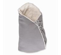 Saco Capazo Bebé Invierno Universal; Carrito, Cuna, Silla de Paseo, Manta Arrullo Bebé Invierno en Algodón. Saco Primera Puesta. 2 en 1: Saco 76x35 cm o Manta 110x 55cm. Hecho en España. (Gris Piedra)