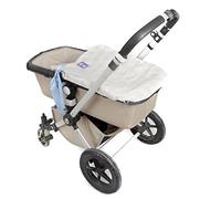 Saco Capazo + Funda Ajustable Danielstore Universal .Serie Acolchado boton .Carrito Bebé Color beige-celeste