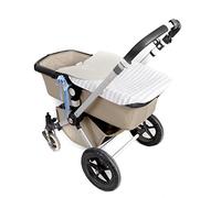 Saco Capazo + Funda Ajustable Danielstore Universal .Serie Cuadrote .Carrito Bebé Color beige-celeste