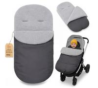 Saco Carrito Bebé Universal en Boucle: 90x45 cm - Saco de Invierno forrado suave de Ajuste Universal - lavable a 30 grados en la lavadora para Bebé y Niño Oeko-Tex Gris Oscuro