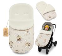 Saco Carrito Bebé Universal en Boucle: 90x45 cm - Saco de Invierno forrado suave de Ajuste Universal - lavable a 30 grados en la lavadora para Bebé y Niño Oeko-Tex Jirafas