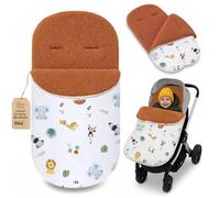 Saco Carrito Bebé Universal en Boucle: 90x45 cm - Saco de Invierno forrado suave de Ajuste Universal - lavable a 30 grados en la lavadora para Bebé y Niño Oeko-Tex Safari