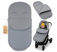 Saco Carrito Bebé Universal en Minky: 90x45 cm - Saco de Invierno forrado suave de Ajuste Universal - lavable a 30 grados en la lavadora para Bebé y Niño Oeko-Tex Gris Oscuro