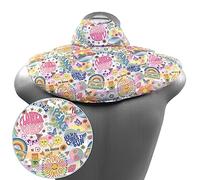 Saco cervical térmico con cuello. Algodón biológico Flower Power. Almohada térmica con semillas de colza. Cojín de nuca. Cojín de calor y frio con semillas