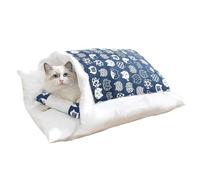 Saco de acurrucarse para Gatos, Cama para Mascotas sin deformación, Zona de sueño Desmontable y Lavable, acogedora Cama para Cachorros y de Interior con Almohada, Cama cálida para