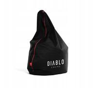 Diablo Puf Gaming Gamer Sillón de Juego Beanbag Saco de judías para habitación Infantil salón Perlas de EPS Poliéster 110 cm x 100 cm (Negro)