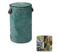 Saco de basura para jardín, recogedor de hojas, saco de jardín con tapa, plegable, con asa, saco de hojas reutilizable, de polipropileno resistente y tejido