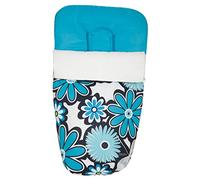 Saco de Bebé Universal Silla con Cubre Pies Polar, Desmontable con Cremalleras. Lavable a máquina. (Flores Turquesa)