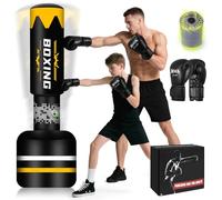 Saco de Boxeo Adulto 2 en 1 para 180 cm, autoinflable con Guantes de Boxeo y Bomba de Aire integrada para Entrenamiento, Artes Marciales Mixtas, Muay Thai, Fitness, Principiantes