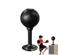 Saco de boxeo de mesa, suministros divertidos de entrenamiento, pelota de velocidad de boxeo vertical, bolsa de boxeo con ventosa, juguete de liberación emocional negra con bomba para ejercicio