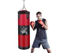 Saco de Boxeo para Colgar en el Techo - JanTeelGO Saco de Arena Bolsa sin Relleno para Niños y Adulto,Boxing Bag con Cadena de Montaje Taekwondo Muay Thai Kickboxing Entrenamiento