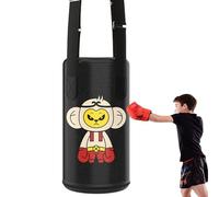 Saco de boxeo para niños, de piel sintética, resistente, ajustable, con correas para colgar, para karate, Muay Thai, Judo, MMA, boxeo