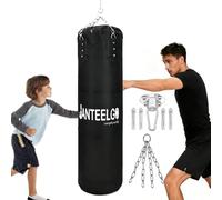 Saco de Boxeo per Adulto Appendere: JanTeelGO 120cm Sin Relleno Punching Ball Boxeo con Soffitto Pesante & Catena in Acciaio - Saco Boxeo per Kickboxing Muay Thai Taekwondo MMA
