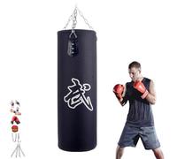 Saco de boxeo, resistente para adultos y jóvenes, bolsa de entrenamiento sin relleno con cadena y gancho de techo para artes marciales mixtas, kickboxing, muay thai, karate, taekwondo (120 cm)
