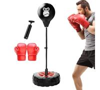 Saco De De Pie,Bolso Reflejo De - Bolsa De Ejercicios De para Gimnasio | Saco De para Ejercicio con Soporte, Pelota De De Velocidad Ajustable En Altura con Guantes De Box