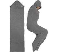 Saco de dormir con capucha portátil, manta cómoda para acampar y relajarse, capullo de sueño para adultos y niños, gris (adulto, A)