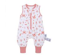 Saco de dormir con pies, 1,0 TOG, ideal para la primavera y el otoño, 100% algodón, comodidad para todo el año para su bebé (coral, S/60-75 cm)