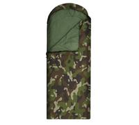 Saco de dormir de camuflaje para todas las estaciones con tela transpirable de poliéster 170T, capa exterior impermeable y doble costura en S para uso en exteriores (0,95 kg (180 + 30) x 75 cm