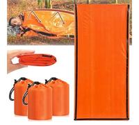 Saco de dormir de emergencia de tamaño de bolsillo, saco de dormir de emergencia, saco de dormir de supervivencia de emergencia, saco de dormir térmico impermeable para exteriores (3 piezas)