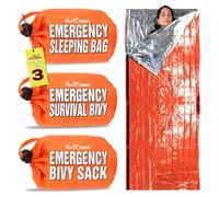 Saco de Dormir de Emergencia, Paquete de 3 | para Equipo de Supervivencia y Suministros Life Bivy Sack Impermeable Mylar Mantas de Emergencia para Kit de Supervivencia para Coche, Equipo de Camping