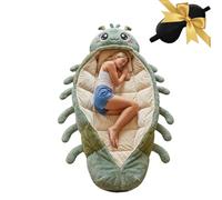 Saco De Dormir De Felpa Hugging Caterpillar, Sacos De Dormir De Animales Convertibles Suaves, Duraderos Y Lavables A Máquina For Dormitorios, Dormitorios O Salas De Estar(Green (3D Style))