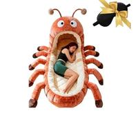 Saco De Dormir De Felpa Hugging Caterpillar, Sacos De Dormir De Animales Convertibles Suaves, Duraderos Y Lavables A Máquina For Dormitorios, Dormitorios O Salas De Estar(Orange)