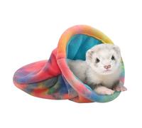 Saco de dormir de forro polar para animales pequeños, diseño de casa deslizante, de forro polar ultrasuave para mascotas pequeñas, cama de invierno aislada para hámsters, conejitos y mascotas exóticas