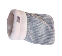 Saco de dormir de forro polar para invierno, nido grueso, forro grueso, abrigo cálido para mascotas, gatitos, cachorros, cama para mascotas gris/blanco/marrón, para perros pequeños