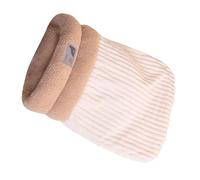 Saco de dormir de forro polar para invierno, nido grueso, forro grueso, abrigo cálido para mascotas, gatitos, cachorros, cama para mascotas gris/blanco/marrón, para perros pequeños