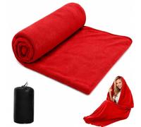 Saco de dormir de forro polar, saco de dormir para cabaña, saco de dormir ligero, saco de dormir de verano, cremallera de 2 vías, acoplable, lavable, viaje, camping, hostel, 180 x 82 cm, rojo