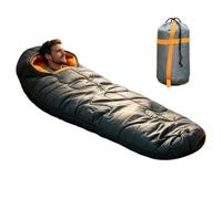Saco de dormir de invierno, momia de camping para adultos al aire libre | Aislamiento grueso de -5 a 15 grados, algodón de poliéster resistente al viento, 220 x 80 cm, diseño espacioso