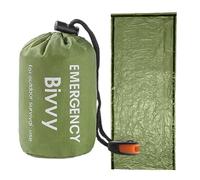 Saco de dormir de supervivencia: manta térmica ligera e impermeable, saco compacto para exteriores con bolsa de almacenamiento de silbato de emergencia, refugio portátil para senderismo, acampada, pre