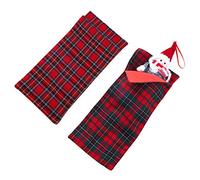 Saco de Dormir Elfo,Paquete de 2 Saco de Dormir a Cuadros Rojos de 5,51x12 Pulgadas para muñeco de Duende,Duendes Que se comportan Mal Accesorios Decoraciones de muñeco de Navidad,muñeca no incluida