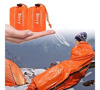Saco de Dormir Emergencia 2 Unidades,Vegena Saco de Supervivencia Impermeable,Manta Termica Supervivencia,Mantas Termica de Aluminio para Acampar, Senderismo, Actividades Al Aire Libre