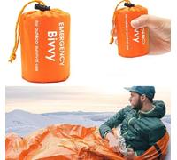 Saco de Dormir Emergencia, Mantas Termica de Aluminio, Saco de Dormir de Supervivencia de Emergencia, Manta de Rescate, Manta de Emergencia Reutilizable, Manta termica Supervivencia (1, Naranja)