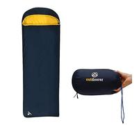 Saco de dormir ligero Trek Comfort de outdoorer - Saco de dormir de viaje para adultos, color azul, tamaño pequeño