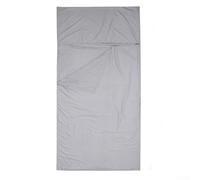 Saco de dormir ligero y compacto con bolsa de transporte, hecho de tela de poliéster suave para uso en exteriores (90 cm x 220 cm, gris)
