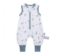 Saco de dormir para bebé con pies, 1,0 TOG, ideal para primavera y otoño, saco de dormir para bebé, 100 % algodón, comodidad durante todo el año para su niño (oso, M/75-85 cm)