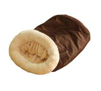 Saco de dormir para gatos | Cálida cueva para gatos semicerrada | Casa para gatos para interiores, cama de túnel cómoda para perros pequeños, hogar, viajes de campamento al aire libre