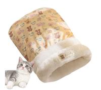 Saco de dormir para gatos - Cama de gato de invierno para animales pequeños, cueva gruesa de otoño con interior de felpa suave, acogedora mascota que descansa para gatitos, cachorros, interiores