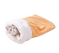 Saco de dormir para gatos, cojín interior suave para comodidad en climas fríos, cama de cueva de cachorro cálido suave, diseño de nido cómodo, escondite de animal seguro para la siesta de día