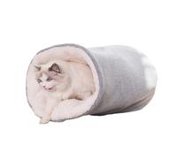 Saco de dormir para gatos de felpa suave de 15 x 13 pulgadas, saco de dormir de invierno para gatos, cueva de cama oculta con envoltura de 360 °, cama para cachorros fácil de almacenar para